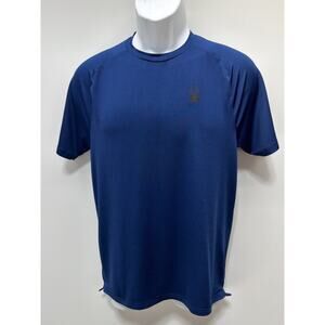 Spyder Active T-Shirt Men's Small Navy Stretch Short Sleeve Pro Web Tee